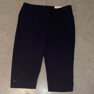 Chico’s So Slimming Brigitte Slim Leg Capri size 8 Blue Fabric Material